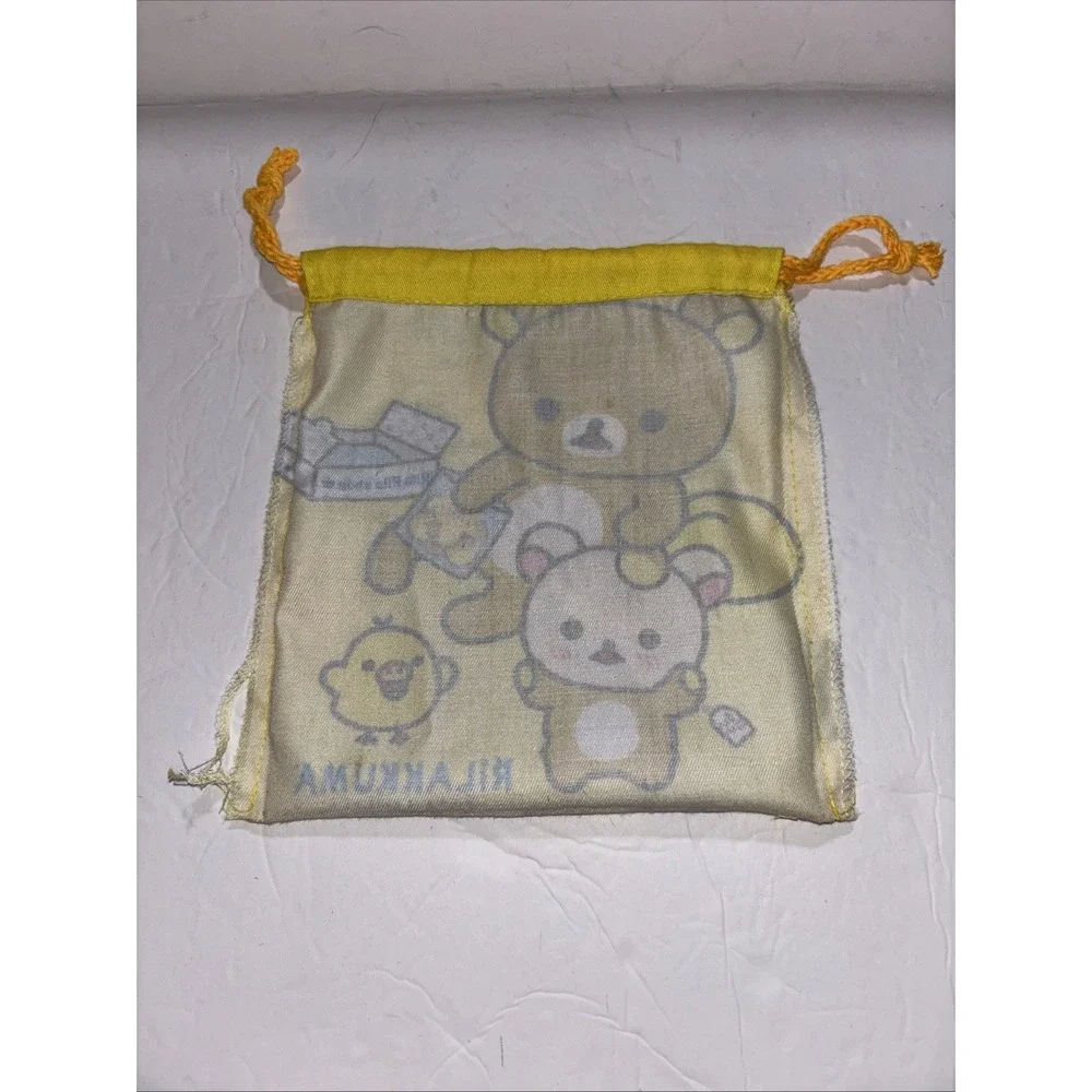 San-X Rilakkuma Rila Rila Shop Drawstring Pouch Bag 2018 Kiiroitori Korilakkuma
